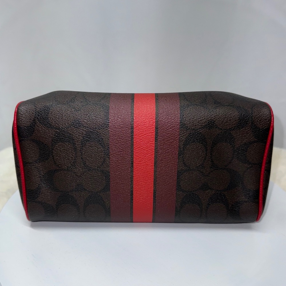 Coach Brown and Red Cherry Signature Satchel - Picture 6 of 13